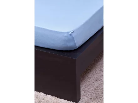 Jersey világoskék lepedő 70x140 cm