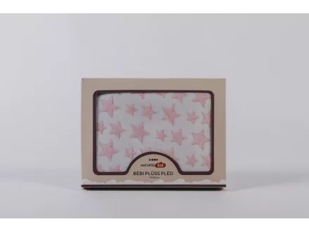 Pink Star baby plüss pléd