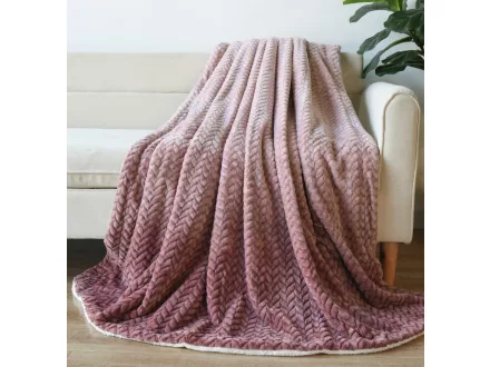   Naturtex sherpa design kétoldalas pléd - Ombre Coral 150x200 cm