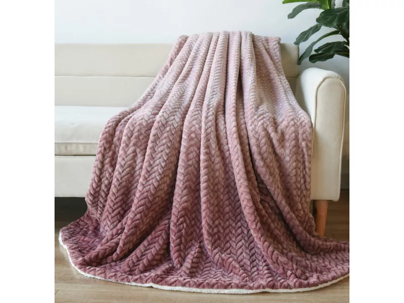 Naturtex sherpa design kétoldalas pléd - Ombre Coral 150x200 cm