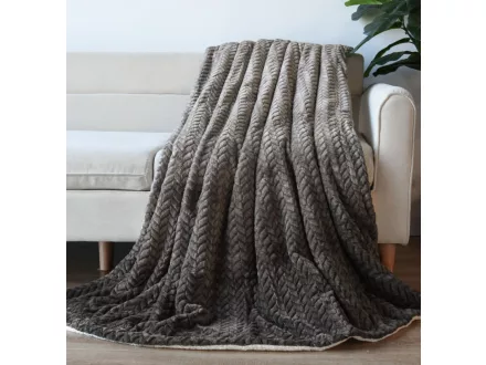   Naturtex sherpa design kétoldalas pléd - Ombre Grey 150x200 cm