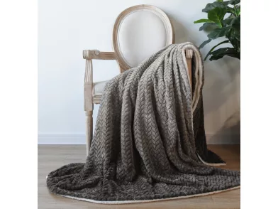 Naturtex sherpa design kétoldalas pléd - Ombre Grey 150x200 cm