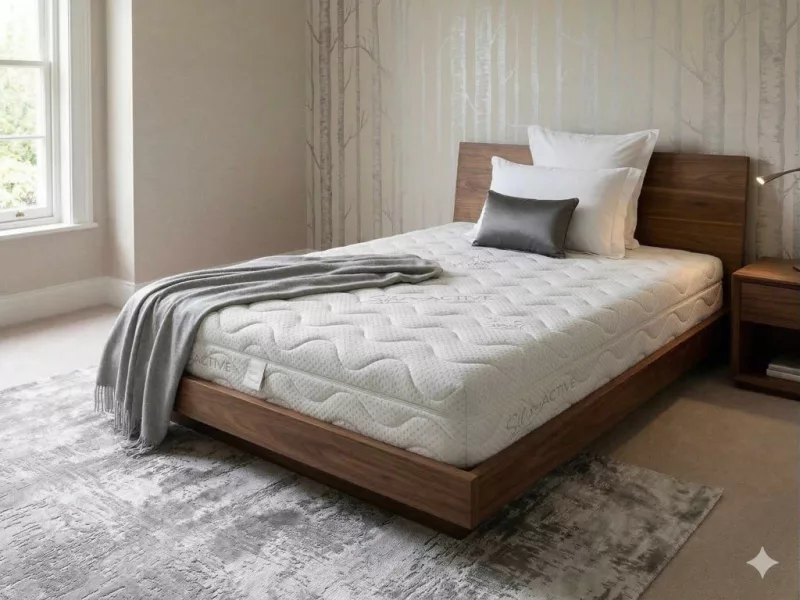 Ortho Sleepy 21cm magas, Ortopéd Matrac Fehér Silver Huzattal, 5cm latex réteggel 90x200cm