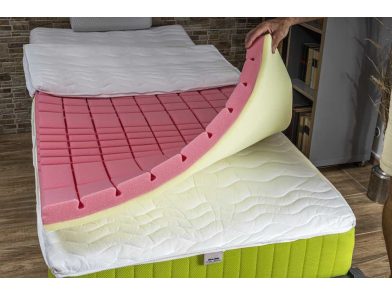 VitaRoll - Red 7 zónás  + 2cm HR EcO hab, Kiegyenlítő Fedőmatrac Bamboo Exclusive huzattal 120x200cm